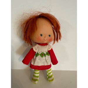 Vintage Strawberry Shortcake Doll Small 5" Red Hair Freckles Dress Stockings